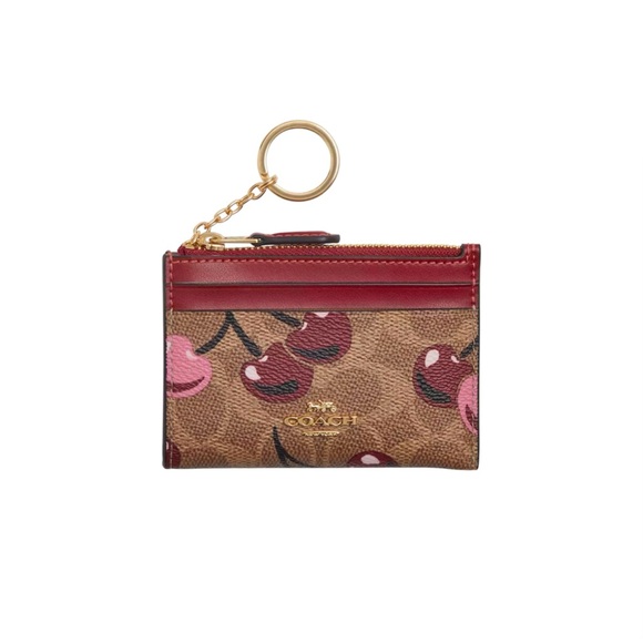 Coach Mini Skinny ID Case Cherry - Picture 1 of 3